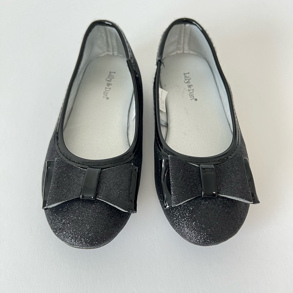 Girls black sparkly ballet flats size 11/12